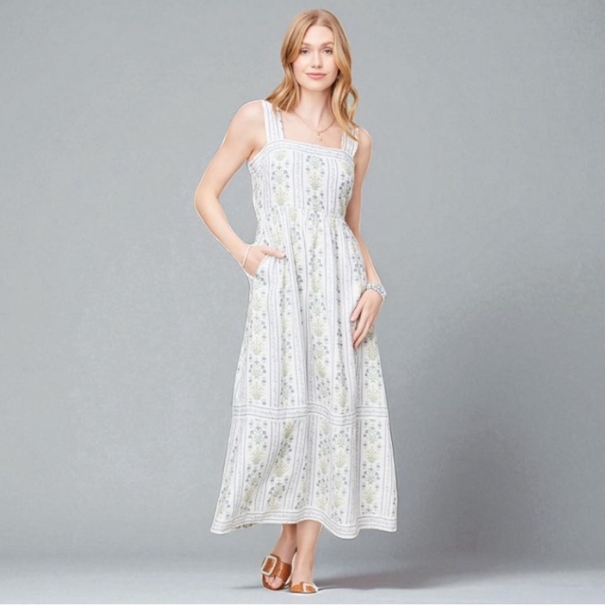 Spartina 449 Linen Midi Dress Size Medium